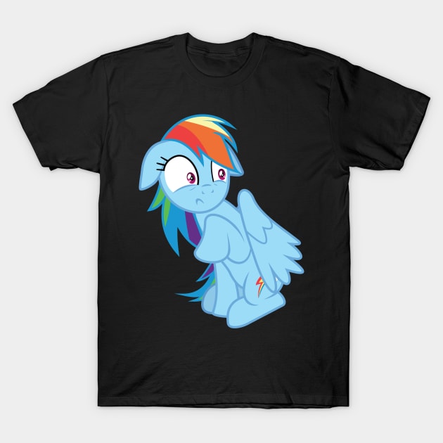 Scared Rainbow Dash T-Shirt by Wissle
